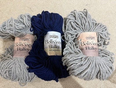 Cascade Yarns Boliviana Bulky Silver And Storm Blue 100% Merino Wool 3 Skeins