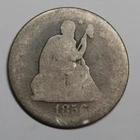 1856 Seated Liberty Quarter 25c Coin - Philadelphia - 90% Silver