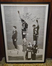 1968 Olympic Black Power Salute Poster Signed by John Carlos & Tommie Smith