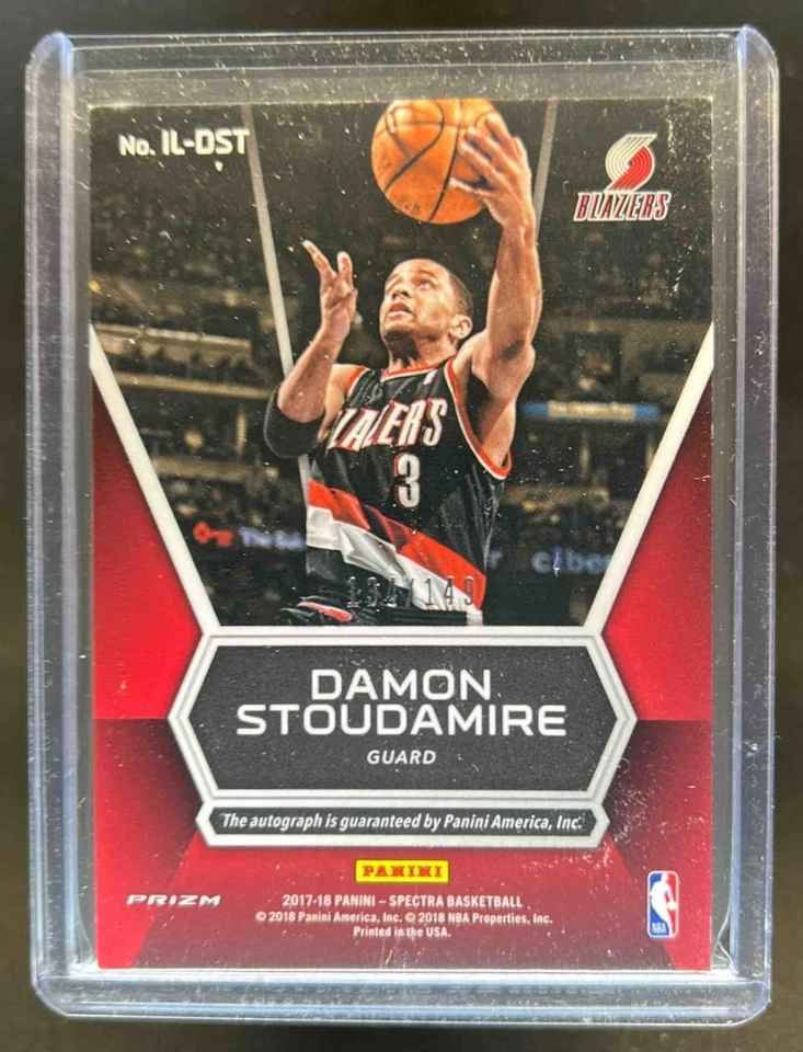 2017-18 Spectra Damon Stoudamire Illustrious Legends Signatures Auto #/149 - Image 2 of 2