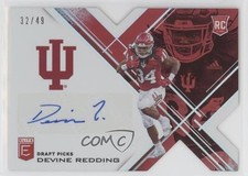 2017 Panini Elite Draft Picks Status Red Die-Cut 32/49 Devine Redding Auto s7f