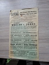 BOXING THEATRE FLYER,1948,BLACKBURN KING GEORGE HALL,TOMMY WHELAN+JACK JONES
