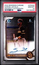 124130258 Samuel Zavala 2022 Bowman Chrome #CPA-SZ Auto 1st RC PSA 10