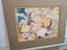 Vintage Abstract Expressionism Watercolor Signed Sara Rosendale 1960 New England