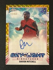 Davion Mitchell 2024-25 Topps Chrome Auto Sky-Light Gold Geometric /50 Raptors
