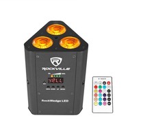 LED Par Light 54W RGBWA UV Wireless DMX Rechargeable Rockville RockWedge RGBWAUV
