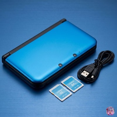 Nintendo 3DS LL XL Blue Black Region Free English Console Tested Charger VG