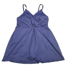 Lands End Womens Beach Cruise Swim Dress X-Large Size Navy Blue Swimsuit Wear