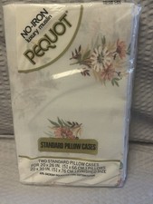 Pequot NOS Vtg Standard Pillowcases 2-Pack Muslin Cotton/Poly Blend Made in USA