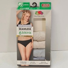 Fruit of the Loom Womens Seamless Bikini Panties 4 Pack Size S/5 Assorted Colors