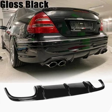 Gloss Black Rear Bumper Diffuser Lip for Mercedes Benz W211 E55 E63 2002-2006
