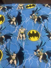 Batman Fabric, DC Comics,Symbol,Full Body Character,Blue Background,BTY, Pre-Cut