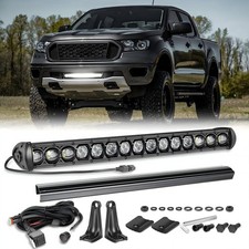 20 Inch Light Bar Single Row 20" Slim LED Light Bar w/Wiring Harness Black Co...
