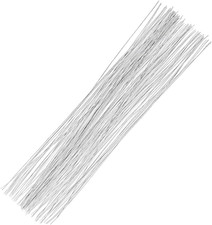 100 Pcs Floral Wire, 26 Gauge White Florist Wire - 14 Inch for Crafts, Bouque...