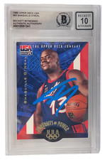 Shaquille O'Neal Signed 1996 Upper Deck USA #53 BAS Slabbed Auto Grade 10