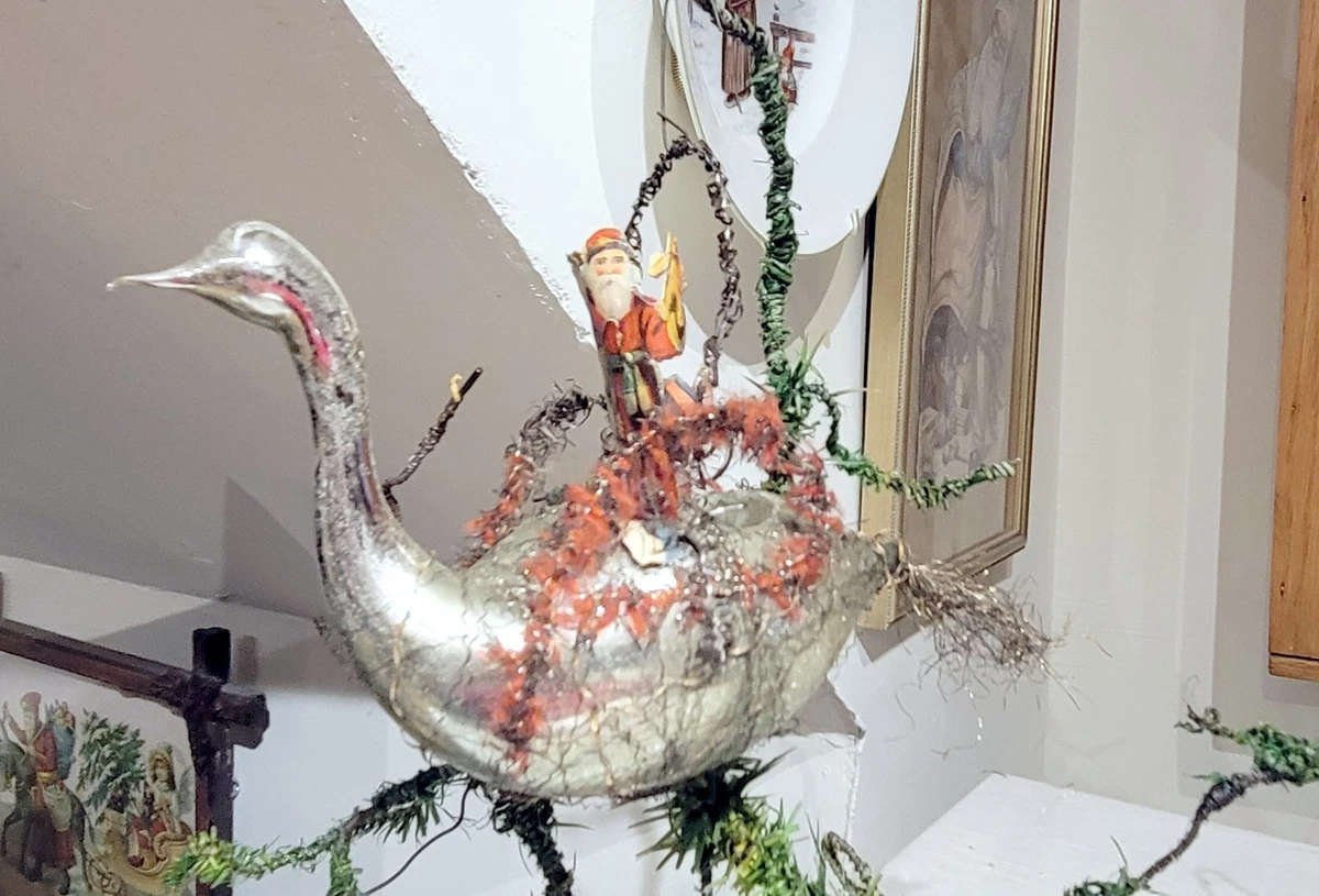 Ornement De Noël Antique En Fer Blanc – Allemand? 1880 – Déco Vintage
