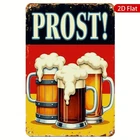 Vintage German Beer Tin Metal Signs Home Décor Prost!Cheers! Pub Decor with Beer