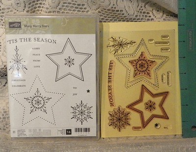 Stampin Up Many Merry Stars Stamp Set -   delicate frosty look stars