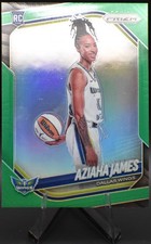 2025 Panini Prizm - Aziaha James #141 V (RC) Green Prizm & Base Card-Wings