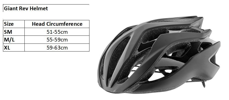GIANT REV MIPS Road Bike Helmet Medium Matte Black Lightweight Cycling Adult