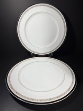 Set of Two Kent Dinner Plates by Sone China 2456, Gold Trim - Black Band