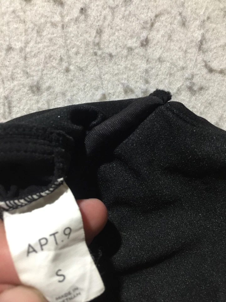 Apt. 9 Tankini de natación de una pieza para mujer S pequeño negro correas para cuello en V acolchadas en capas Foto 3 de 4