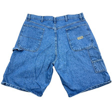 Vintage Y2K Wrangler Shorts Men 36 Carpenter Baggy Jorts Work Wear Med Wash A94