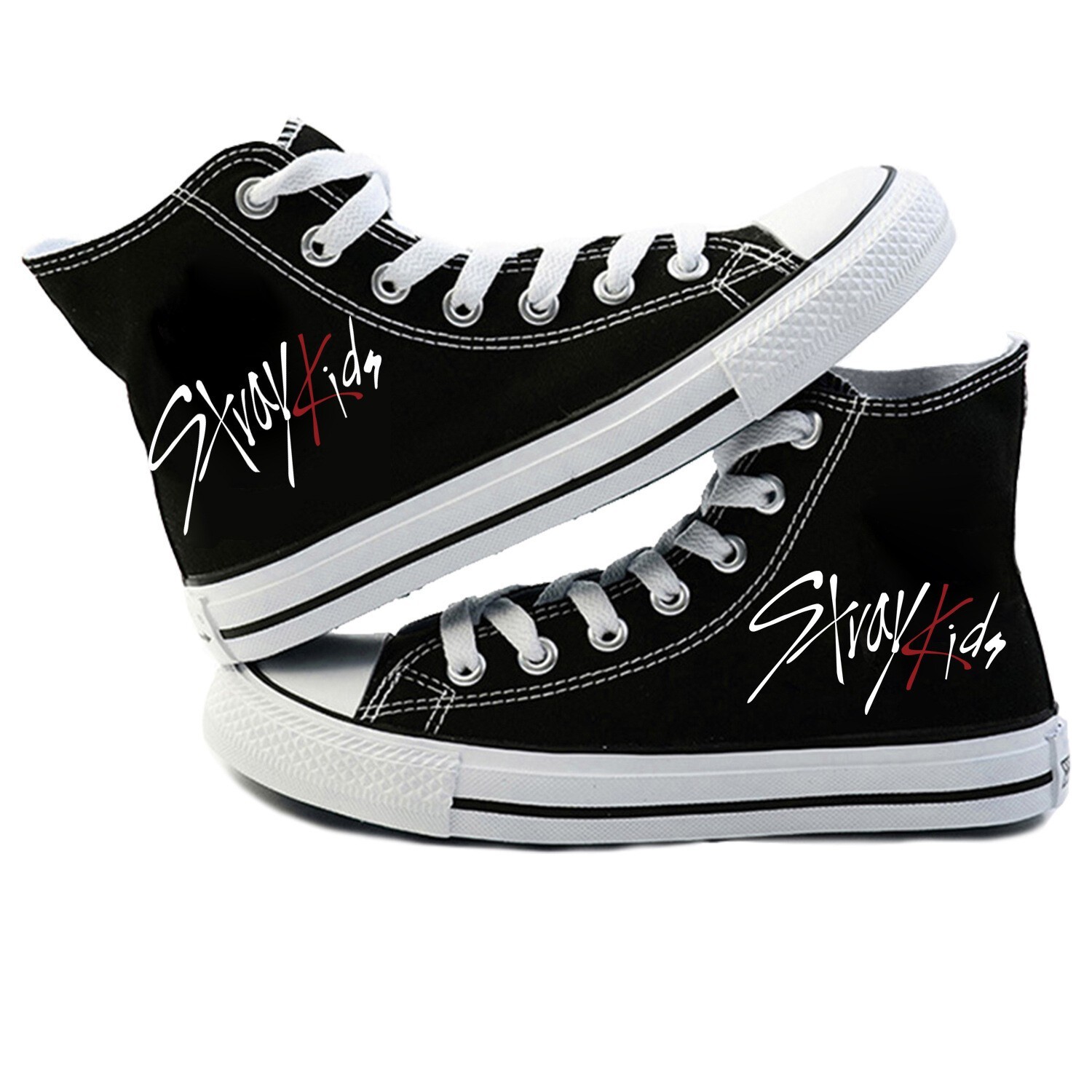 Scarpe da ginnastica alte stringate 3D Stray bambini Kpop scarpe da ginnastica in tela sneakers regalo*-* foto 4