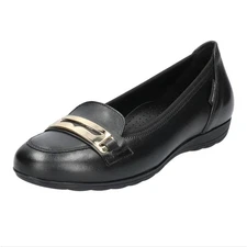 Mephisto Electra Black Leather Ballet Flat Penny Loafers 9 NEW