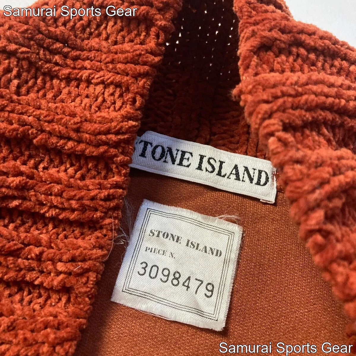 Felpa Pile Stone Island Bordo Verde Rara Vintage Collo Alto Arancione L