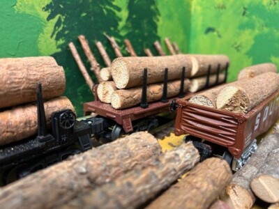 1:48 O Scale Genuine Southern Yellow Pine Logs for Lionel MTH Log Car Full Load