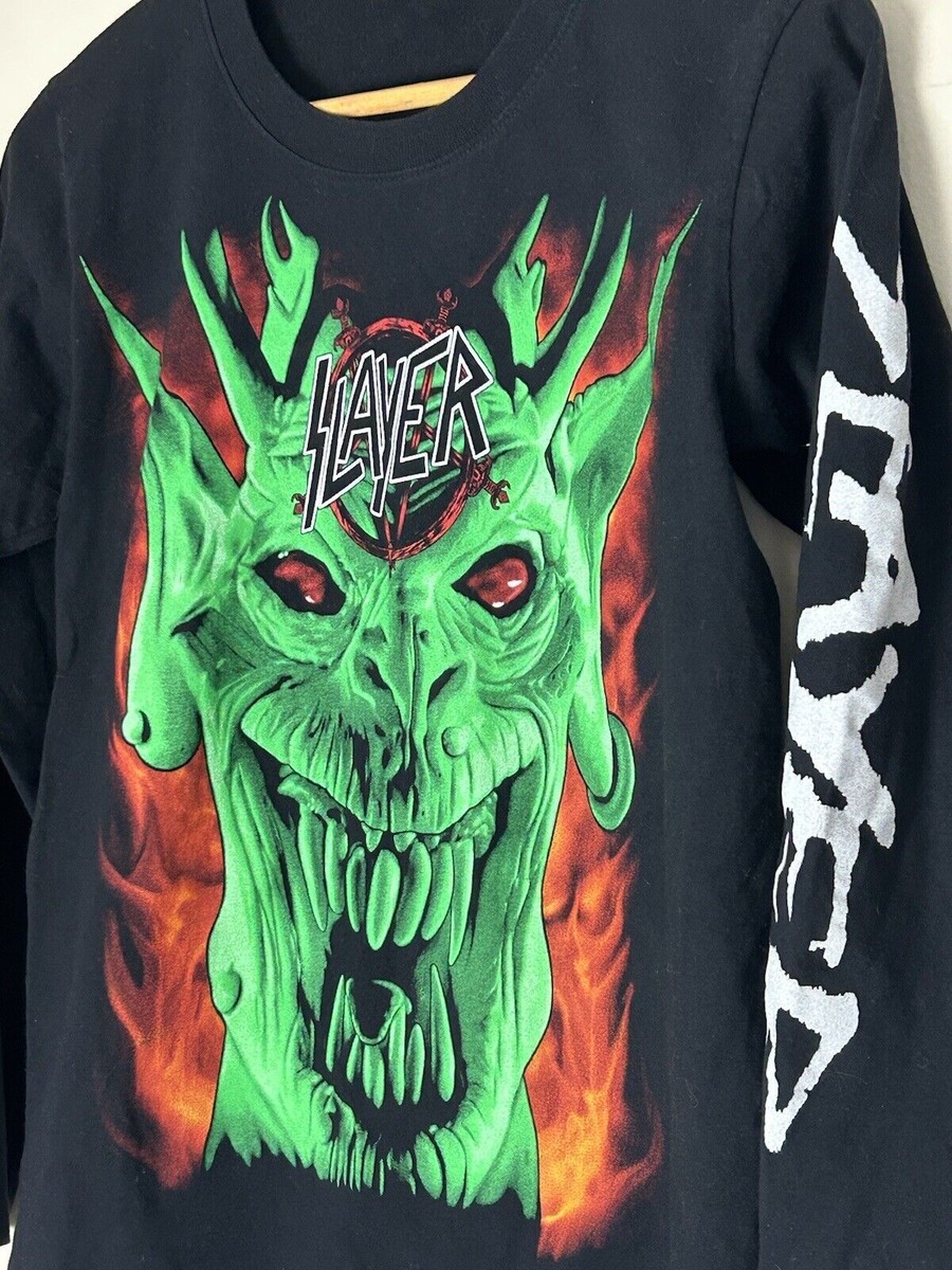 Vintage Slayer Shirt 90s Long Sleeve Green Devil Thrash Vintage Slayer Shirt 90s Long Sleeve Green Devil Thrash