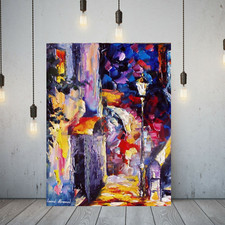 Leonid Afremov UNDER THE STAIRS 16"x20" LIMITED EDITION GICLEE ORIGINAL