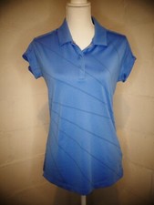 Adidas Golf Polo blau kurzarm mit Druckknopfkragen Größe M