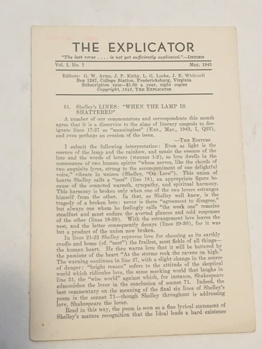 LOT OF 12 Vintage issues OF The Explicator Literary Criticism Journal from 1940s - Picture 9 of 20