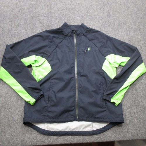 Cannondale Jacket Mens XL Black Green Long Sleeve Cycling Vented Bike Full Zip
