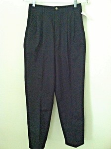 New Cabin Creek Women Black Pant Casual Cotton Twill Pleated