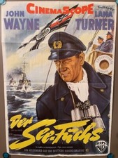DER SEEFUCHS | Warner Bros. | Filmplakat WA um 1960 | John Wayne, Lana Turner
