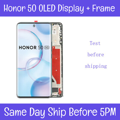 Huawei Honor 50 NTH-AN00 NTH-NX9 OLED LCD Screen Display Touch Digitizer + Frame
