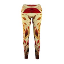 Swirling Fall Leaves - Women's Cut Sew Casual Leggings AOP
