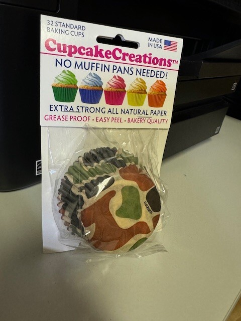 Camo Print Cupcake Baking Cups No Pan Required 32 Count-image
