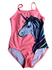 Cat  Jack Girls Pink Unicorn Print Swimsuit Lined Size 7/8