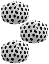 Face Mask Washable Reusable For Kids Black Dots Design Sublimated 3 Pack