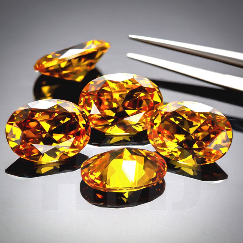 10x12mm Golden Yellow High Carbon Diamond (CZ) Octagon Crushed Ice Cut Loose Stone