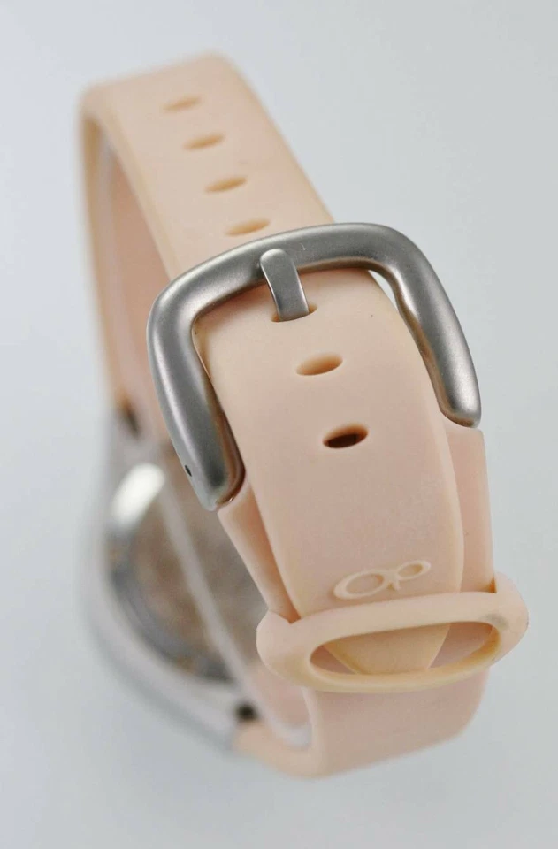 Ocean Pacific Orologio Donna Rosa Acciaio Inox Argento Batteria Pesca Gomma 50m - Immagine 3 di 3