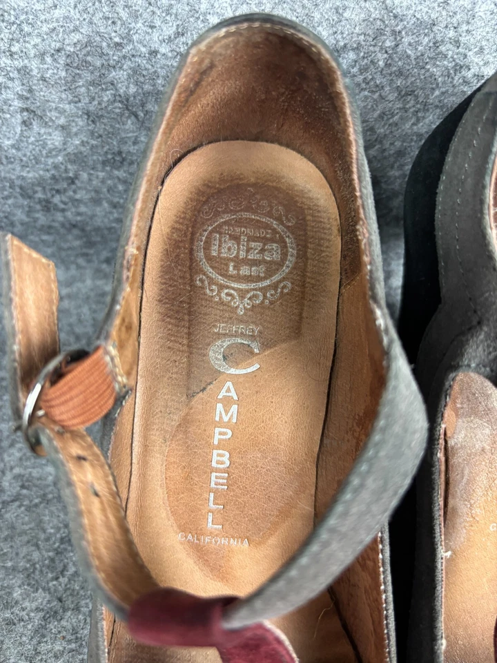 De colección Jeffrey Campbell Darnell Cuña Para Mujer 9.5 Negro/Gris/Marate Gamuza Cuero Foto 3 de 4