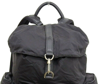 Ermenegildo Zegna Backoack Bag PELLE TESSUTA Black men's Nylon