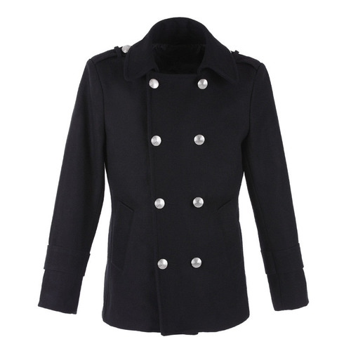 2021 Military Uniform Slim Twobreasted Wool Coat Men's Winter Coat