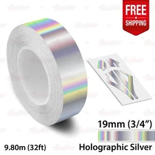 HOLOGRAPHIC SILVER 3/4" 19mm PIN STRIPE Car Striping TAPE Decal Vinyl Sticker