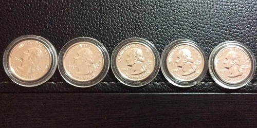 Cuartos de estado 1999 edición platino *un juego de 5 monedas* sin usar. INV #635 - Imagen 2 de 9